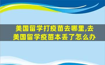 美国留学打疫苗去哪里,去美国留学疫苗本丢了怎么办