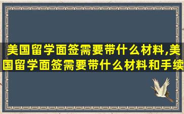 美国留学面签需要带什么材料,美国留学面签需要带什么材料和手续