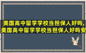 美国高中留学学校当担保人好吗,美国高中留学学校当担保人好吗安全吗