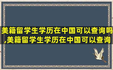 美籍留学生学历在中国可以查询吗,美籍留学生学历在中国可以查询吗