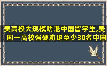 美高校大规模劝退中国留学生,美国一高校强硬劝退至少30名中国留学生