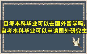 自考本科毕业可以去国外留学吗,自考本科毕业可以申请国外研究生吗