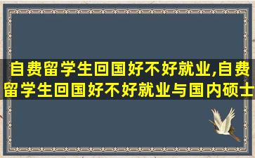 自费留学生回国好不好就业,自费留学生回国好不好就业与国内硕士生哪个好就业