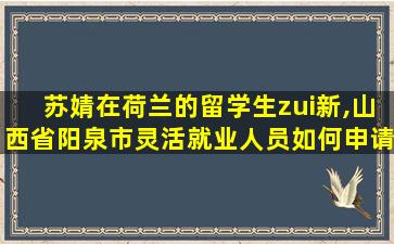 苏婧在荷兰的留学生zui
新,山西省阳泉市灵活就业人员如何申请4050补贴