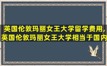 英国伦敦玛丽女王大学留学费用,英国伦敦玛丽女王大学相当于国内什么水平