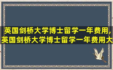 英国剑桥大学博士留学一年费用,英国剑桥大学博士留学一年费用大概多少