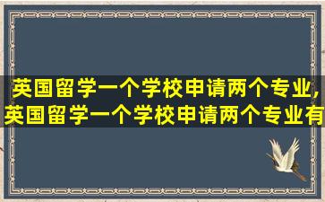 英国留学一个学校申请两个专业,英国留学一个学校申请两个专业有影响吗