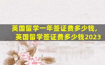 英国留学一年签证费多少钱,英国留学签证费多少钱2023