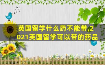 英国留学什么药不能带,2021英国留学可以带的药品