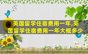 英国留学住宿费用一年,英国留学住宿费用一年大概多少