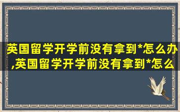 英国留学开学前没有拿到*
怎么办,英国留学开学前没有拿到*
怎么办理