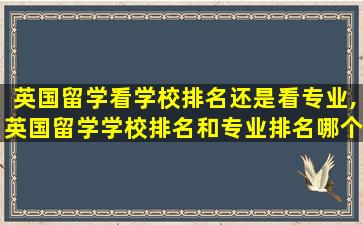 英国留学看学校排名还是看专业,英国留学学校排名和专业排名哪个重要