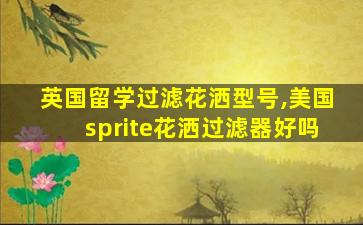 英国留学过滤花洒型号,美国sprite花洒过滤器好吗