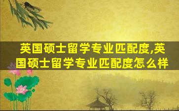 英国硕士留学专业匹配度,英国硕士留学专业匹配度怎么样