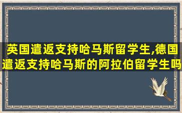 英国遣返支持哈马斯留学生,德国遣返支持哈马斯的阿拉伯留学生吗