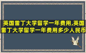 英国雷丁大学留学一年费用,英国雷丁大学留学一年费用多少人民币