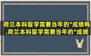 荷兰本科留学需要当年的*
成绩吗,荷兰本科留学需要当年的*
成绩吗英语