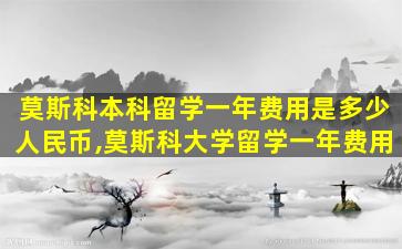 莫斯科本科留学一年费用是多少人民币,莫斯科大学留学一年费用