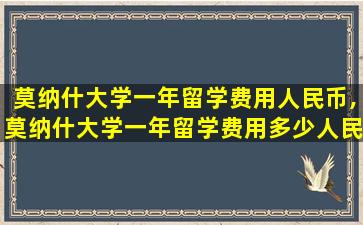 莫纳什大学一年留学费用人民币,莫纳什大学一年留学费用多少人民币