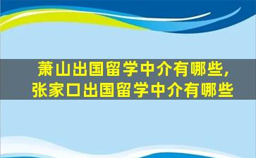 萧山出国留学中介有哪些,张家口出国留学中介有哪些