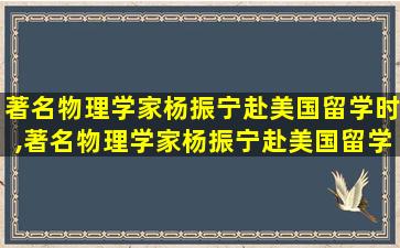 著名物理学家杨振宁赴美国留学时,著名物理学家杨振宁赴美国留学时间