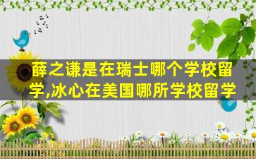 薛之谦是在瑞士哪个学校留学,冰心在美国哪所学校留学