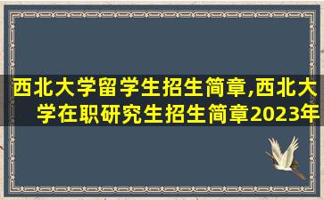 西北大学留学生招生简章,西北大学在职研究生招生简章2023年