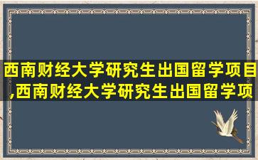 西南财经大学研究生出国留学项目,西南财经大学研究生出国留学项目有哪些