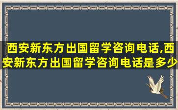 西安新东方出国留学咨询电话,西安新东方出国留学咨询电话是多少