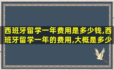 西班牙留学一年费用是多少钱,西班牙留学一年的费用,大概是多少