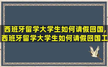 西班牙留学大学生如何请假回国,西班牙留学大学生如何请假回国工作