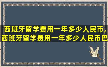 西班牙留学费用一年多少人民币,西班牙留学费用一年多少人民币巴塞罗那