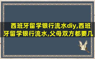 西班牙留学银行流水diy,西班牙留学银行流水,父母双方都要几个月的