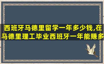 西班牙马德里留学一年多少钱,在马德里理工毕业西班牙一年能赚多少