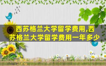 西苏格兰大学留学费用,西苏格兰大学留学费用一年多少