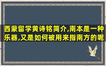 西蒙留学黄诗铭简介,南本是一种乐器,又是如何被用来指南方的呢