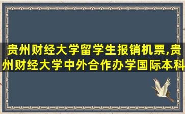 贵州财经大学留学生报销机票,贵州财经大学中外合作办学国际本科学术互认学费