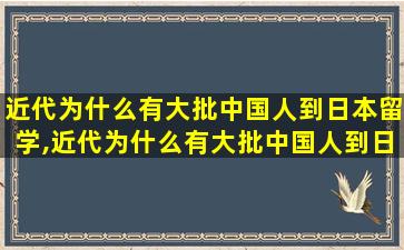 近代为什么有大批中国人到日本留学,近代为什么有大批中国人到日本留学的