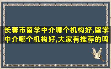 长春市留学中介哪个机构好,留学中介哪个机构好,大家有推荐的吗