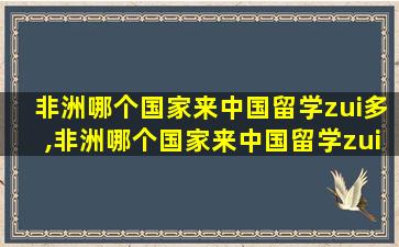 非洲哪个国家来中国留学zui
多,非洲哪个国家来中国留学zui
多的人