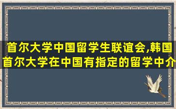 首尔大学中国留学生联谊会,韩国首尔大学在中国有指定的留学中介吗