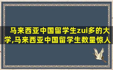 马来西亚中国留学生zui
多的大学,马来西亚中国留学生数量惊人,排名第二!