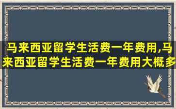 马来西亚留学生活费一年费用,马来西亚留学生活费一年费用大概多少