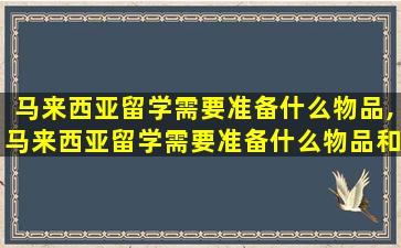 马来西亚留学需要准备什么物品,马来西亚留学需要准备什么物品和*