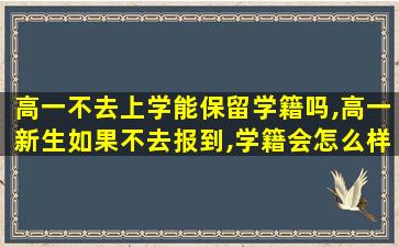 高一不去上学能保留学籍吗,高一新生如果不去报到,学籍会怎么样