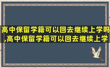 高中保留学籍可以回去继续上学吗,高中保留学籍可以回去继续上学吗知乎