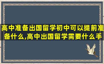 高中准备出国留学初中可以提前准备什么,高中出国留学需要什么手续和*