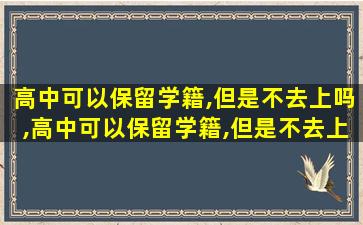 高中可以保留学籍,但是不去上吗,高中可以保留学籍,但是不去上吗新乡