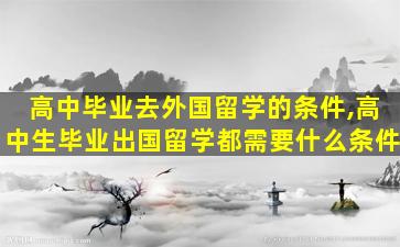 高中毕业去外国留学的条件,高中生毕业出国留学都需要什么条件