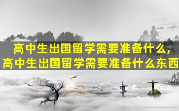 高中生出国留学需要准备什么,高中生出国留学需要准备什么东西